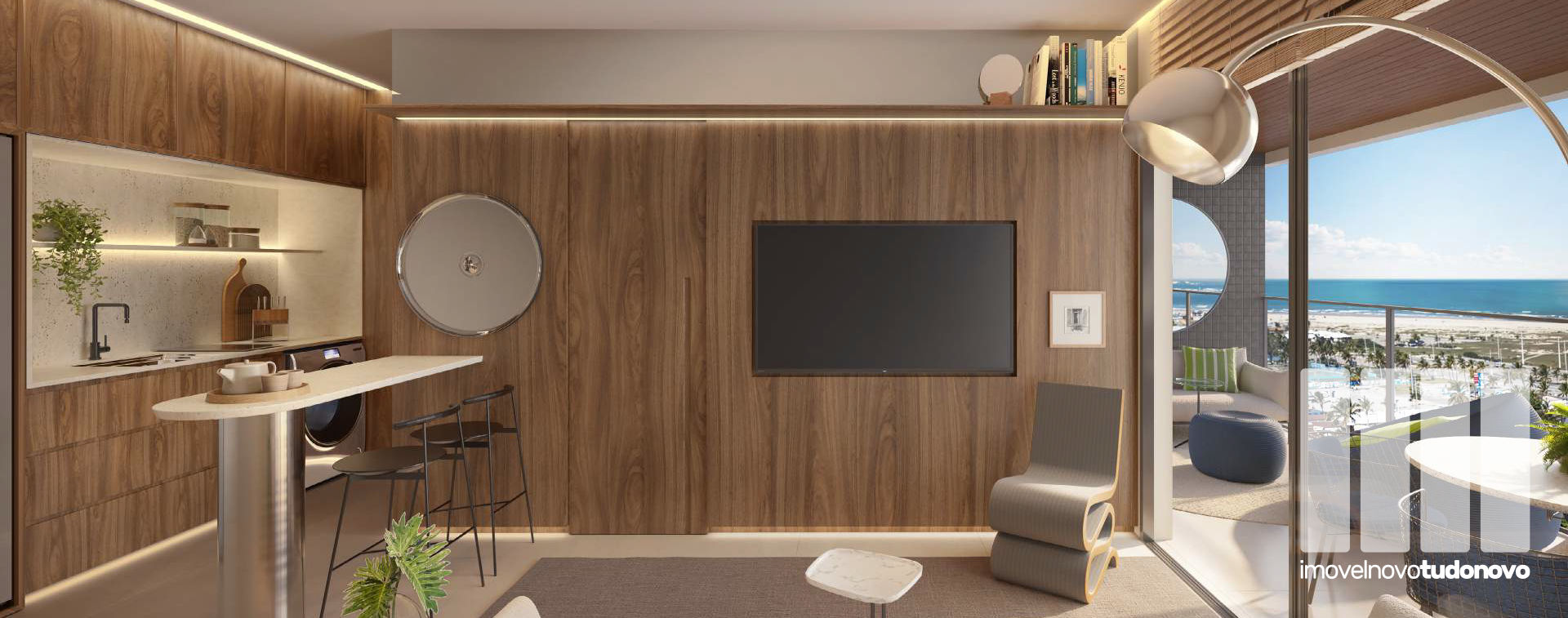 Living e Varanda Quarto e Sala