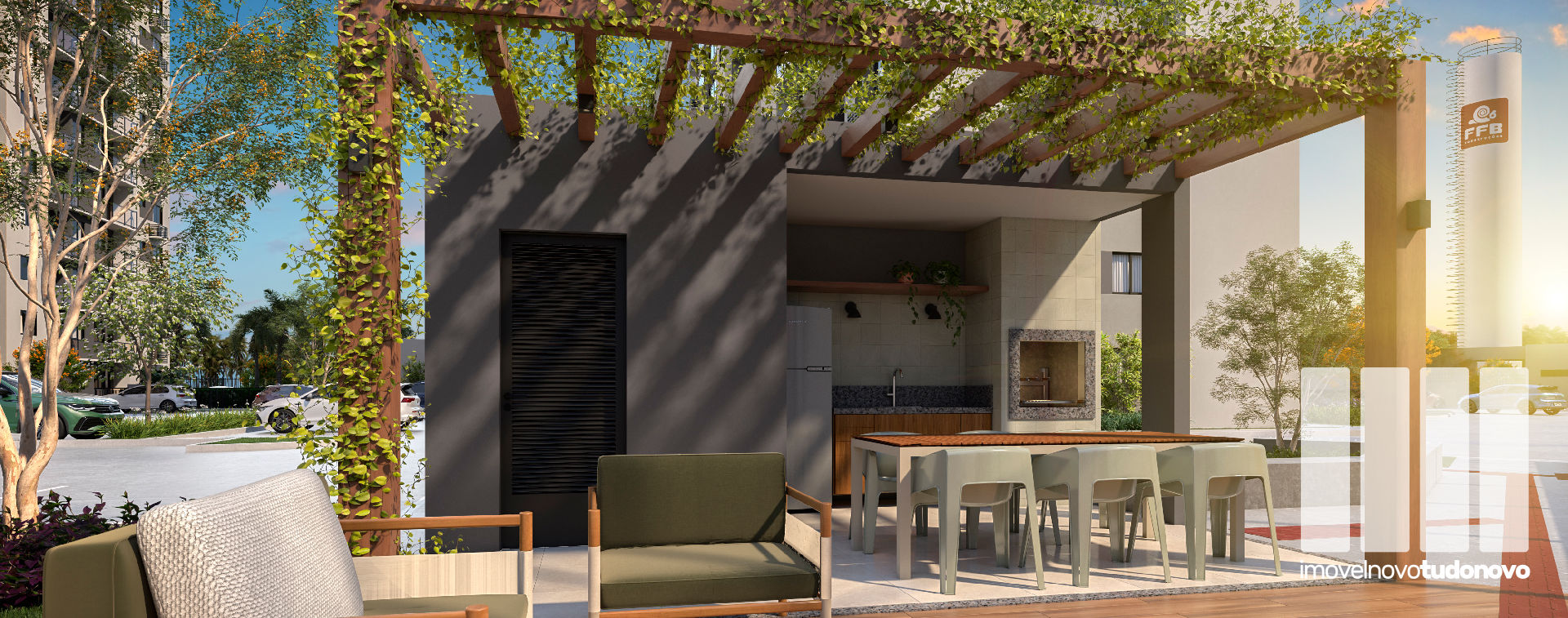 Espaço gourmet quadra com lounge