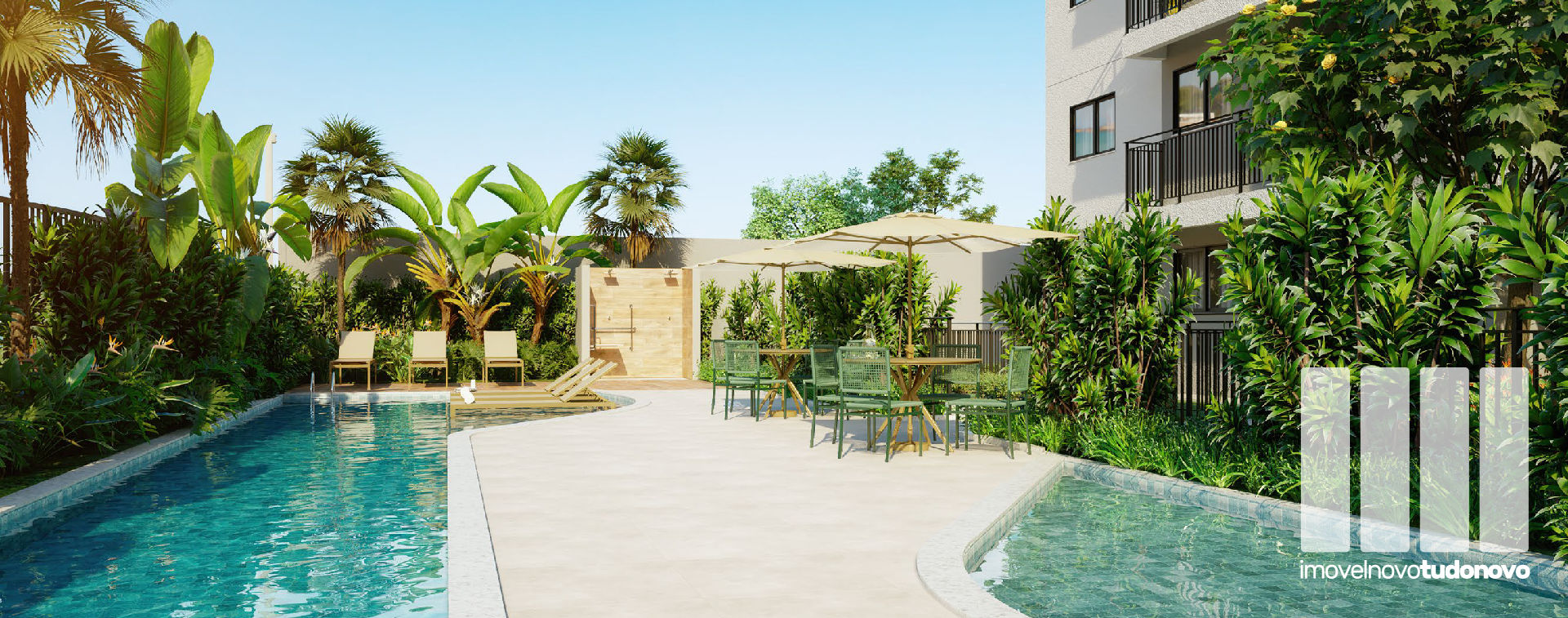 Piscina com raia de 19m